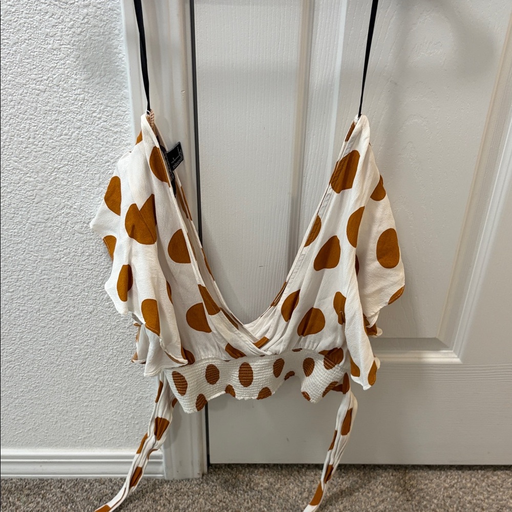 Forever 21 Brown Polka Dot Blouse